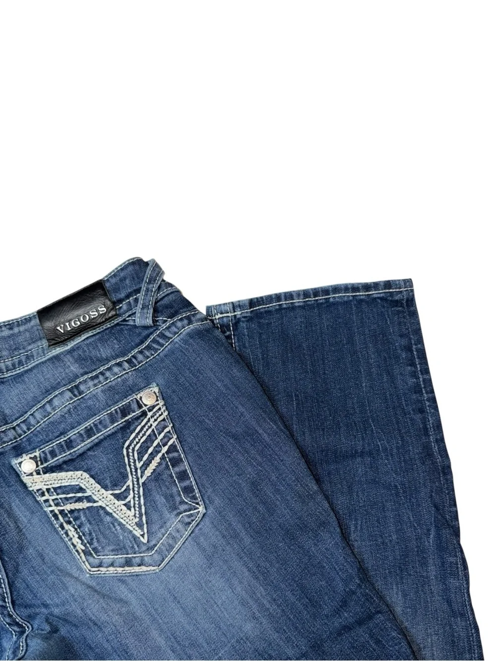 Vigoss Women's Medium Blue Boot Cut Jeans with Faded Wash